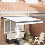 vidaXL Auvent Rétractable Blanc 300 x 250 cm Tissu et Métal