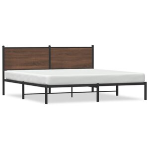 vidaXL Cadre de lit en métal sans matelas chêne marron 160x200 cm