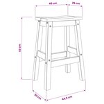 vidaXL Tabouret de bar 2 pc Blanc et Cire de Miel 44 x 30 x 63 cm