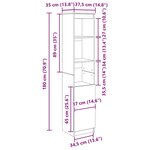 vidaXL Buffet haut gris béton 37 5x35x180 cm bois d'ingénierie