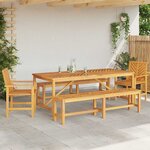vidaXL Ensemble de salle à manger pour jardin 5 Pièces Marron