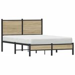 vidaXL Cadre de lit en métal sans matelas chêne sonoma 120x200 cm