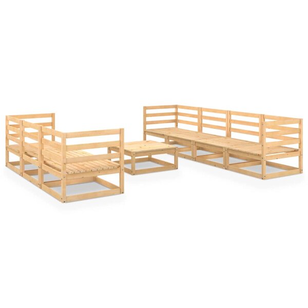 vidaXL Salon de jardin 8 Pièces bois de pin massif