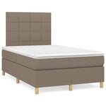 vidaXL Sommier à lattes de lit avec matelas taupe 120x190 cm tissu