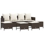 vidaXL Salon de jardin avec coussins 5 Pièces marron résine tressée
