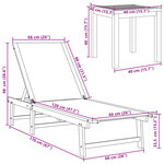 vidaXL Chaises longues lot de 2 table crème bois d'acacia et textilène