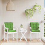 vidaXL Coussins de chaise à dossier bas lot de 2 vert mélangé tissu