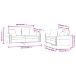 vidaXL Ensemble de canapés 2 Pièces avec coussins gris foncé velours