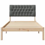 vidaXL Cadre de lit avec tête de lit rembourrée Marron 100 x 200 cm