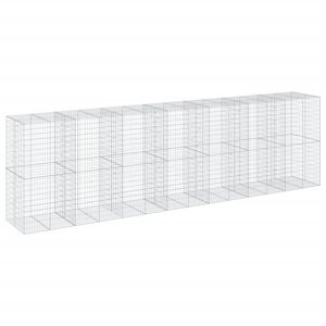 vidaXL Panier gabion avec couvercle 700x100x200 cm fer galvanisé