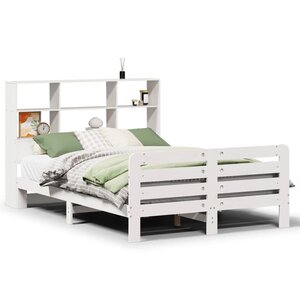 vidaXL Cadre de lit sans matelas blanc 120x200 cm bois de pin massif
