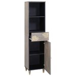 vidaXL Armoire de salle de bain avec tiroir Gris 38 x 33 x 160 cm