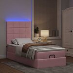 vidaXL Cadre de lit ottoman avec matelas rose 100x200 cm velours