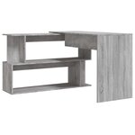 Bureau table poste de travail meuble d'ordinateur informatique étude d'angle sonoma 200 x 50 x 76 cm bois d'ingénierie gris 02_0023696