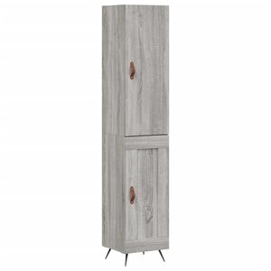 vidaXL Buffet haut Sonoma gris 34 5x34x180 cm Bois d'ingénierie