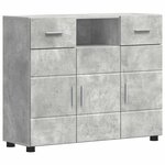 vidaXL Buffet Gris béton 88.5 x 30.5 x 73 cm Bois d'ingénierie