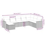 vidaXL Salon de jardin 8 Pièces avec coussins marron résine tressée