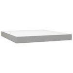 vidaXL Sommier à lattes de lit matelas LED Gris clair 180x200 cm Tissu