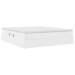 vidaXL Lit avec rangement et matelas avec matelas Blanc 160 x 200 cm