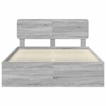 vidaXL Cadre de lit Gris Sonoma 140 x 190 cm Pin massif