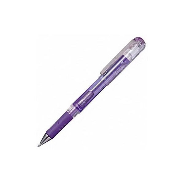 Roller encre gel métallique Hybrid Gel Grip DX Pointe 1mm Violet Métal x 12 PENTEL