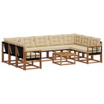 vidaXL Ensemble de canapés d'extérieur 10 pc Naturel et Beige