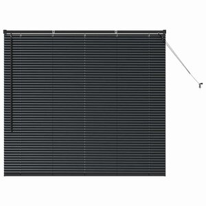 vidaXL Store de Fenêtre avec des rideaux Noir Aluminium