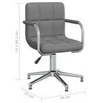 vidaXL Chaise pivotante de bureau Gris clair Tissu