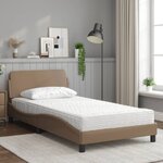 vidaXL Lit avec matelas Dover cappuccino 100x200 cm similicuir