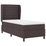 vidaXL Lit à ressorts avec matelas Marron foncé 90 x 190 cm tissu