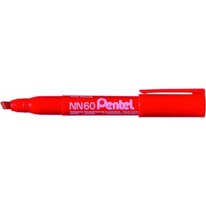 Marqueur permanent ecologique nn60 rouge  pointe bizeautée x 12 pentel