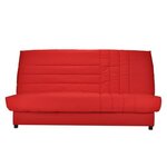 Banquette clic-clac 3 places 192 x 95 cm tissu rouge
