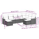 vidaXL Salon de jardin avec coussins 9 Pièces beige résine tressée
