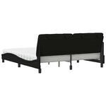 vidaXL Lit avec matelas noir 180x200 cm tissu
