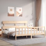 vidaXL Cadre de lit sans matelas 200x200 cm bois massif de pin