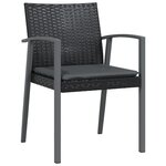 vidaXL Chaises de jardin et coussins lot de 6 noir 56 5x57x83 cm rotin