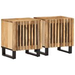 vidaXL Tables de chevet 2 Pièces 40x34x46 cm bois massif de manguier brut