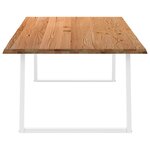 vidaXL Table à manger et bord naturel bois massif chêne rectangulaire