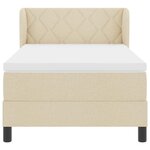 vidaXL Lit à ressorts avec matelas Crème 100 x 200 cm tissu