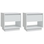 vidaXL Tables de chevet 2 Pièces Blanc 45x34x44 cm bois d'ingénierie