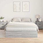 vidaXL Cadre de lit Sonoma gris 200 x 150 x 31 5 cm Bois d'ingénierie