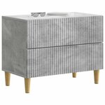 vidaXL Cabinet de chevet avec tiroir Gris béton 62 x 34 5 x 48 cm