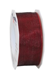 Organza four seasons 25-m-rouleau 40 mm  bordeaux laitonné