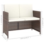 vidaXL Meuble à dîner de jardin 6Pièces et coussins Résine tressée Marron