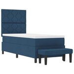 vidaXL Lit à ressorts avec matelas Bleu 80 x 200 cm tissu