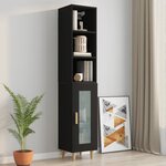 vidaXL Armoire murale Noir 34 5x32 5x90 cm Bois d'ingénierie