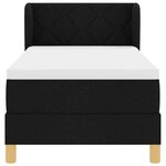 Lit avec sommier et matelas vidaXL Noir 80x200 cm en tissu