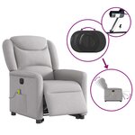 vidaXL Fauteuil inclinable de massage électrique gris nuage tissu