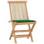 vidaXL Ensemble à manger d'extérieur pliable avec coussin 3 Pièces Teck