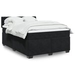 vidaXL Sommier à lattes de lit avec matelas Noir 140x200 cm Velours